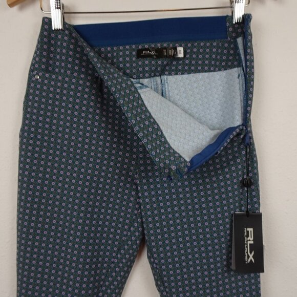RLX Ralph Lauren Golf Pants Women's Size 2 Green Floral Print Stretch - Picture 6 of 11
